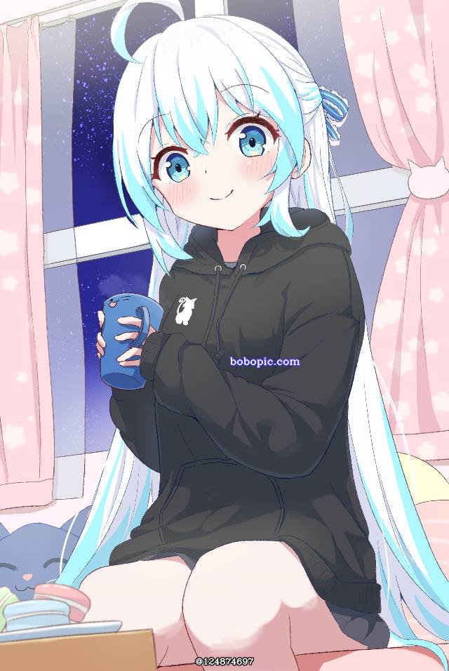 一张连帽衫,魔法使与黑猫维兹绘画图片