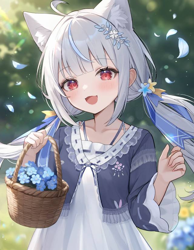 一张小女孩,猫耳绘画图片