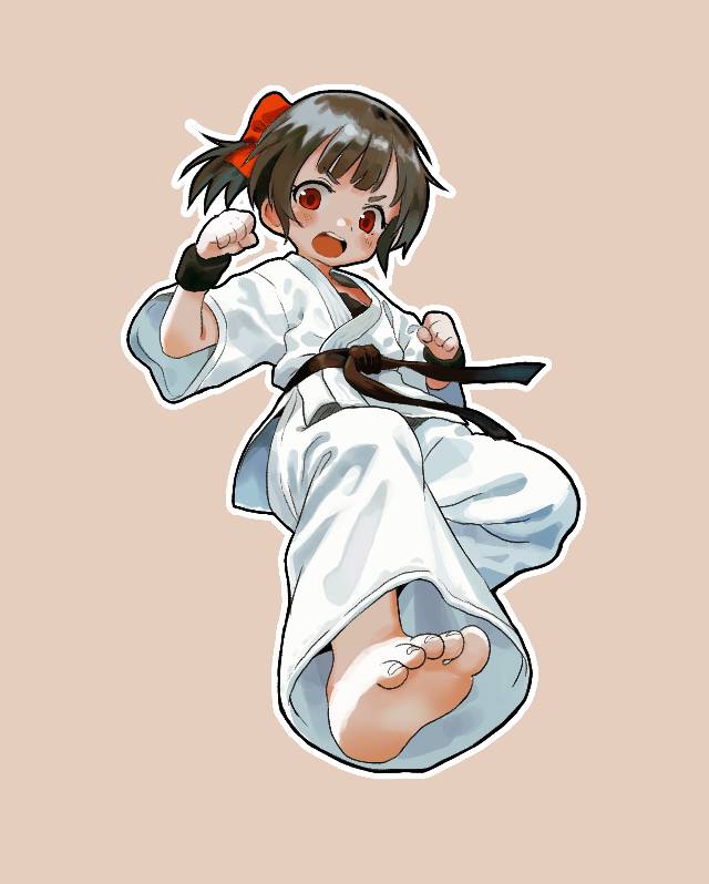 原创, Karate, Dogi, young girl, 萝莉, 赤脚, 脚指, 裸足脚底