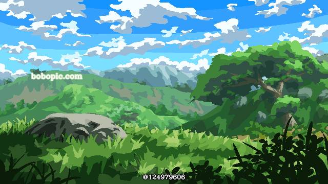 一张森林,空,植物,风景,概念艺术,自然绘画图片