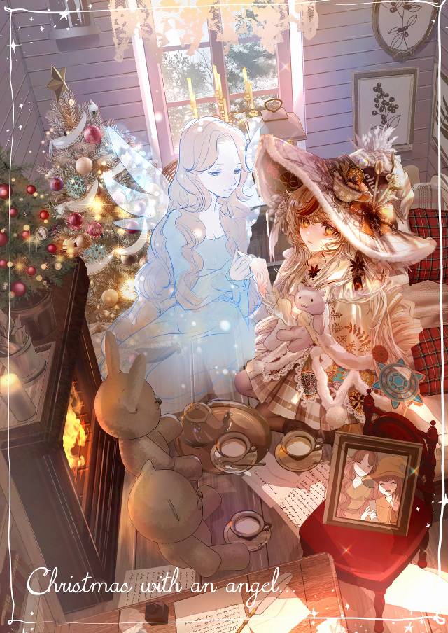 女孩子, 原创, original illustration, original illustration, 圣诞节, Christmas tree, winter, angel