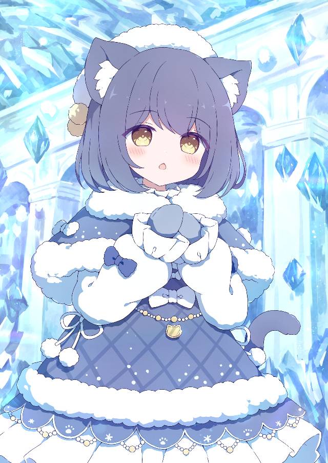 女孩子, cat ears, winter