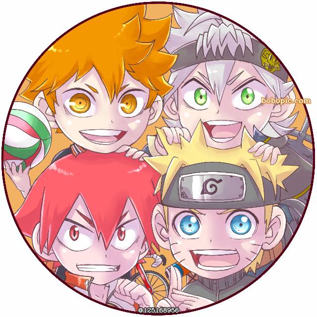 跨界作品, 漩涡鸣人, naruko shoukichi, 日向翔阳, Asta (Black Clover), 排球少年！！, 黑色五叶草, 飚速宅男