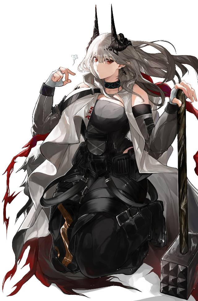 明日方舟, Arknights, 泥岩（明日方舟）, mudstone, beautiful girl, 卧槽好可爱, red eyes, pretty, 白发