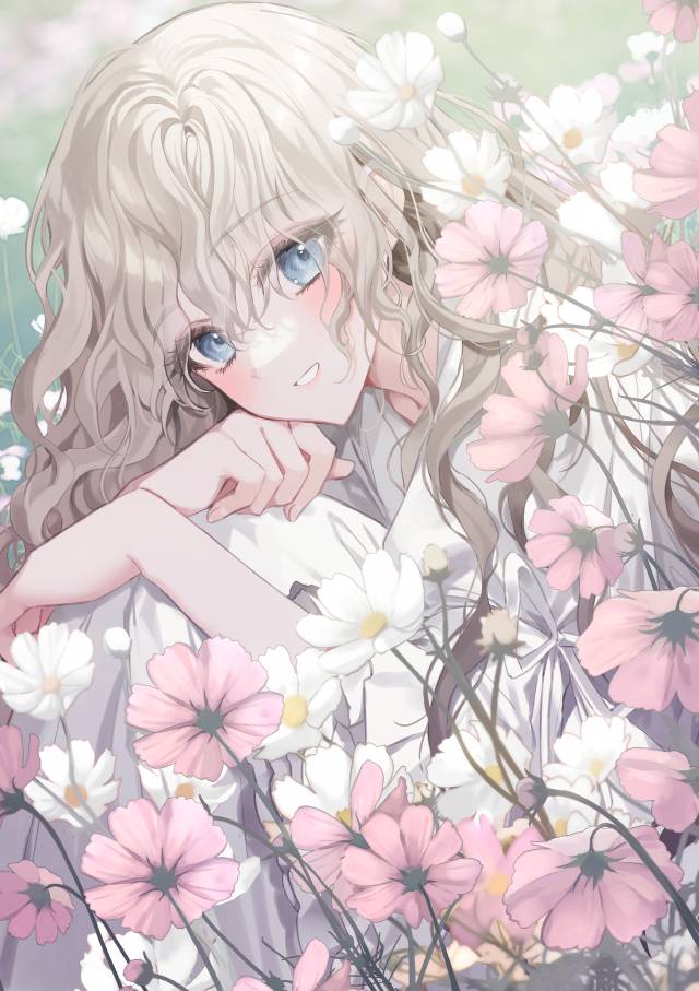 女孩子, 原创, 花和女孩子