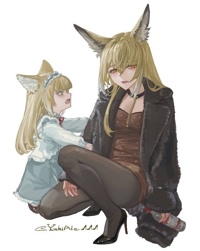 Arknights, 明日方舟, animal ears, 黑丝袜, 高跟鞋, 铃兰（明日方舟）