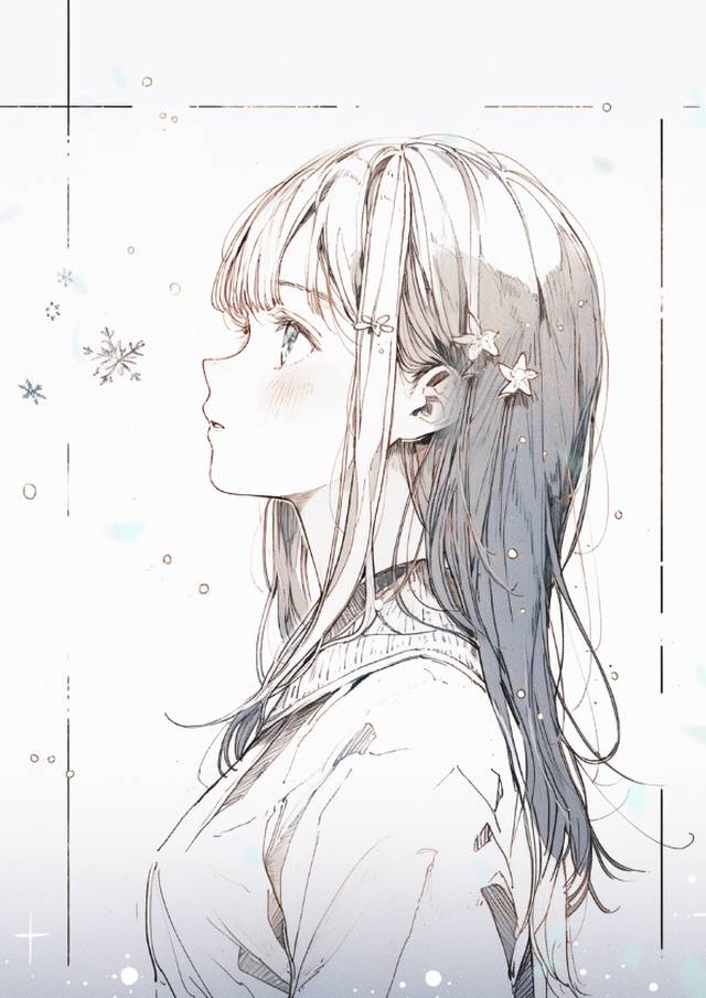 女孩子, 原创, 插画, winter, 圣诞节, snow