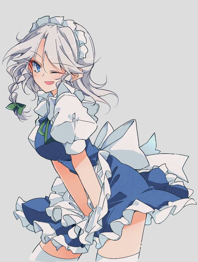 东方Project, sakuya izayoi, pressing skirt down, 魅惑的大腿, 东方