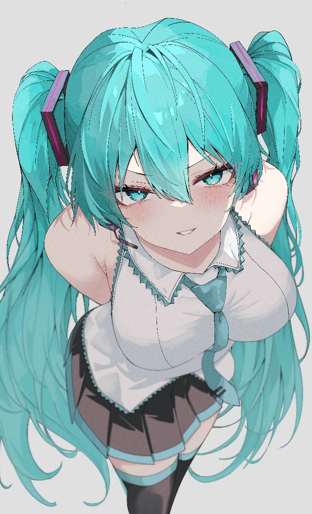 初音未来, 双马尾, 杏眼