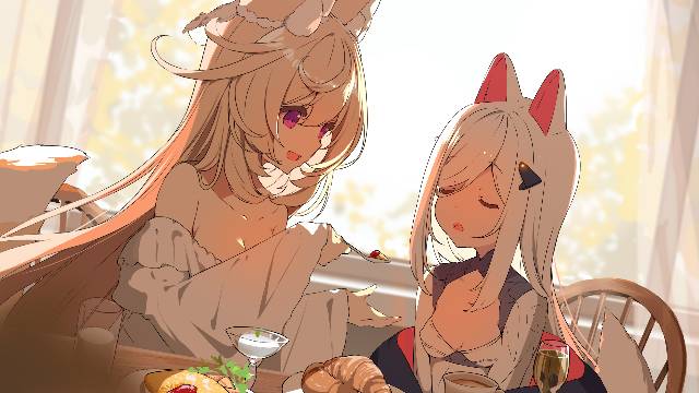 女孩子, 原创, fox ears, 兽耳, yuri