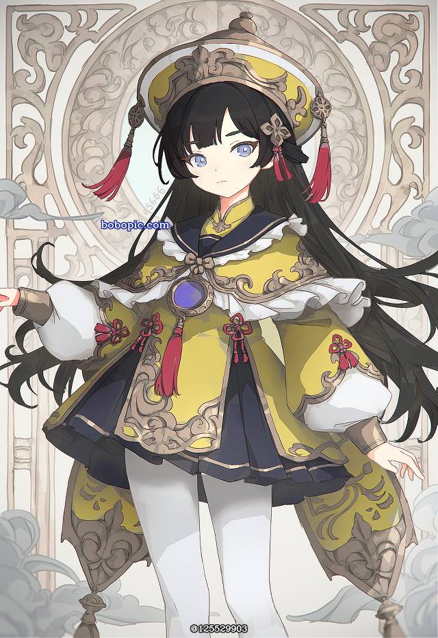 一张小女孩绘画图片