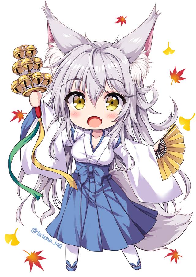 foxgirl, fox ears, 兽耳, miko, fox-eared miko