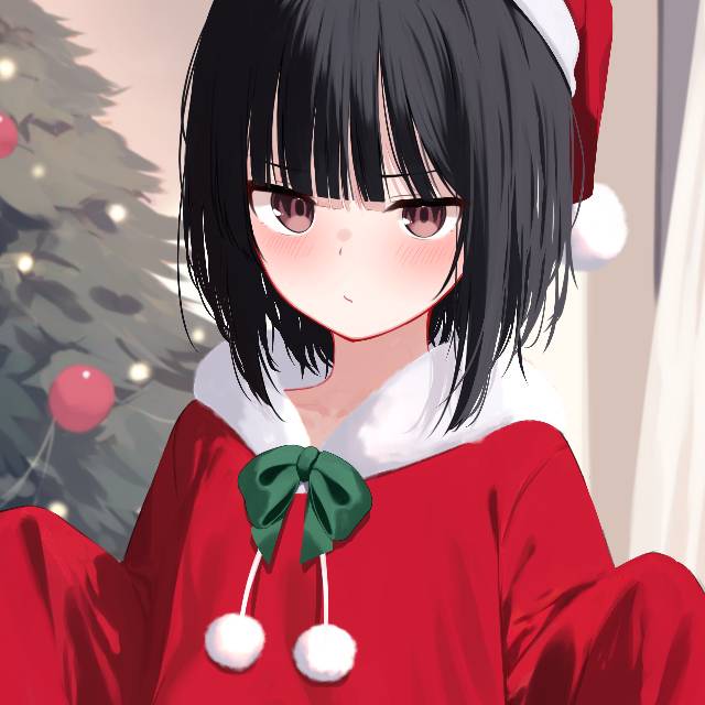 原创, 女孩子, 黑发, Santa cosplay, 圣诞节, 肚脐, 真空, 萝莉, 原创1000users加入书籤, 脸红