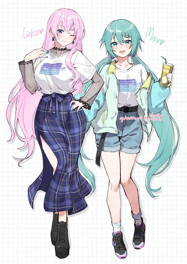 巡音流歌, yuri, 初音未来, casual clothes