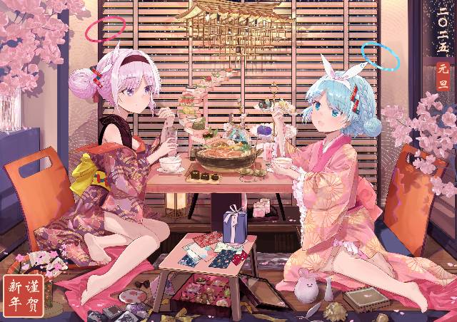 Alona (Blue Archive), Plana (Blue Archive), 碧蓝档案, Arrona, Plana, 阿洛娜×普拉娜, yukata