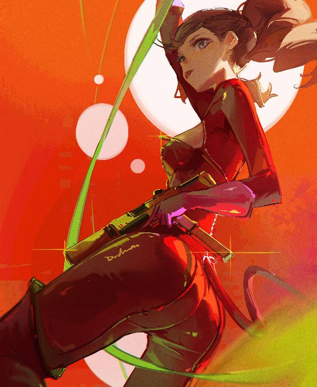 女神异闻录5, 高卷杏, Ann Takamaki, doujin, illustration, 枪