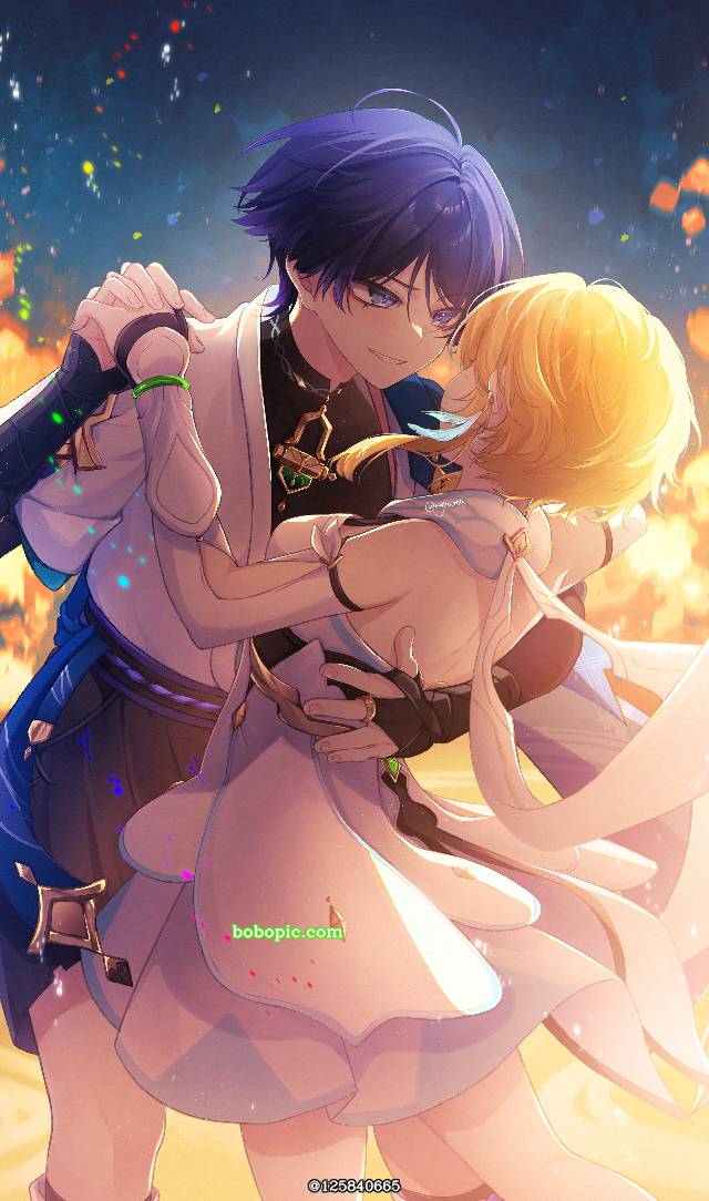 插画, Genshin Impact, Wanderer/Lumine, 散兵×荧, wanderer, 原神100收藏