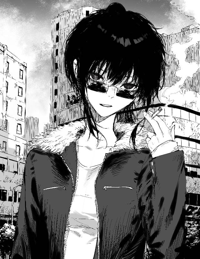 女孩子, 原创, handsome girl, tobacco, sunglasses