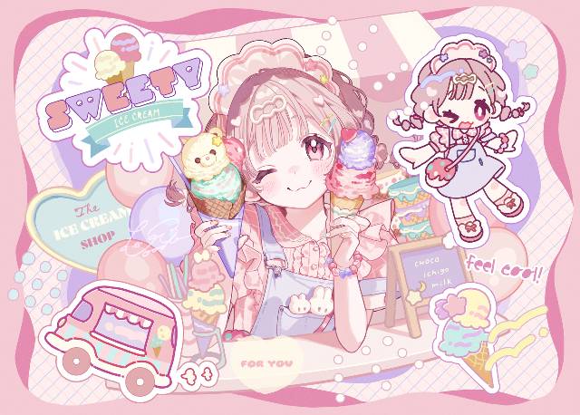 原创, 女孩子, ice cream