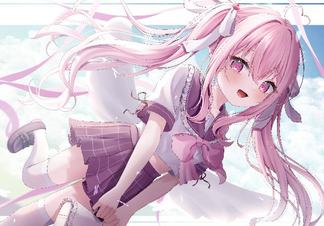双马尾,小女孩,水手服,爱七せいな,粉色头发图片