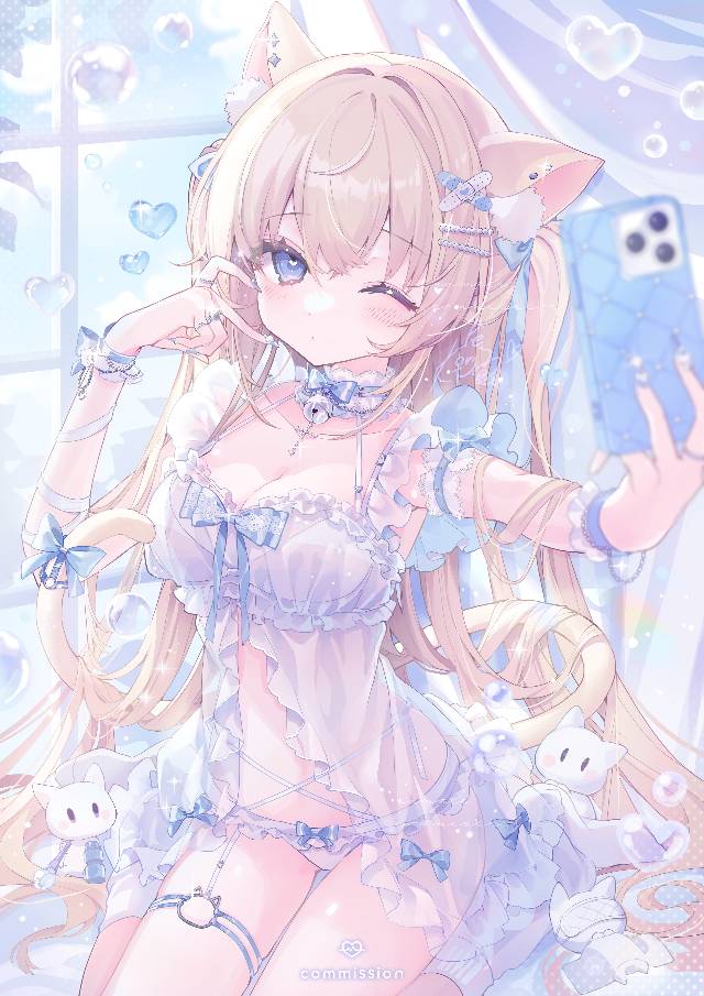 babydoll, cat ears, 女孩子, 商业绘图, 原创