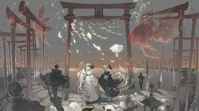一张风景,场景,少女,小女孩绘画图片