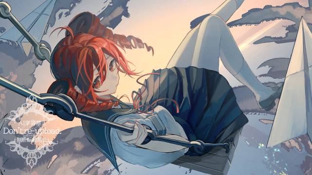 商业绘图, 重音Teto, vocaloid, 水手服, red hair