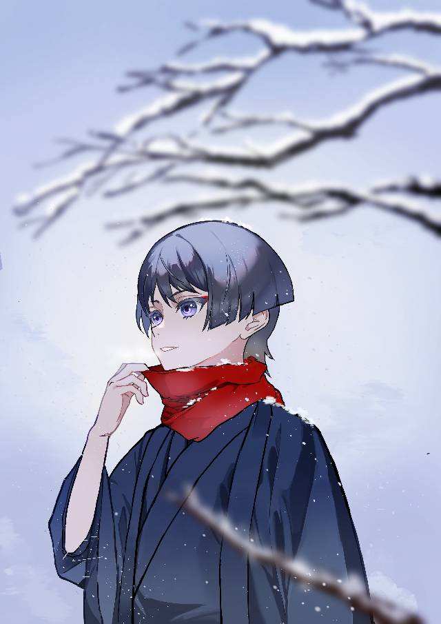 散兵, 男孩子, Genshin Impact, snow, 围巾, 和服, Jäger, Wanderer (Genshin Impact)