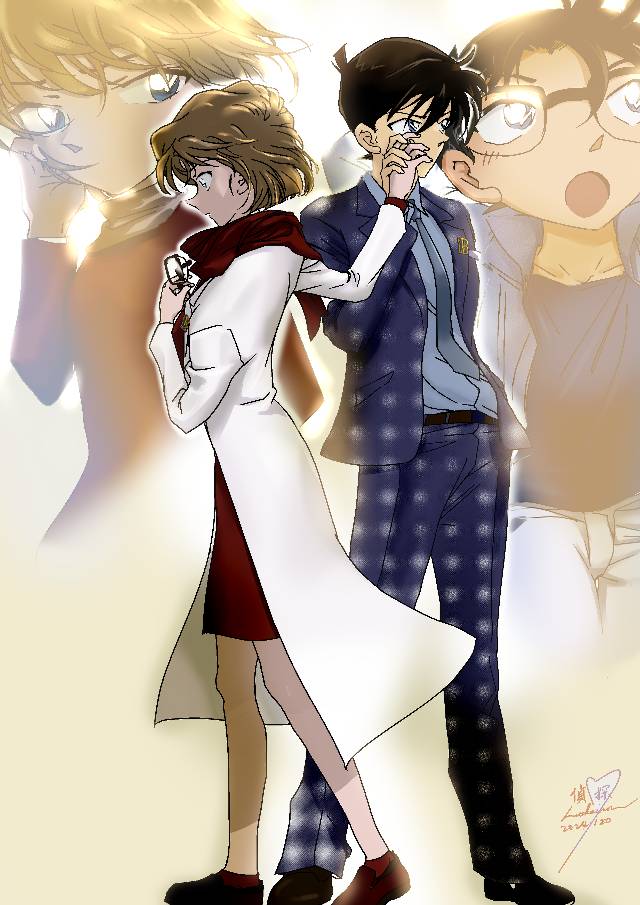 名侦探柯南, haibara ai, 柯哀, Shinichi/Shiho, Shiho Miyano, 江户川柯南