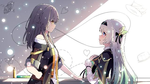 drawing on board, painting, yuri, doujin, Honkai: Star Rail, Firefly, star, 女孩子, 崩坏：星穹铁道100收藏, Stelle/Firefly