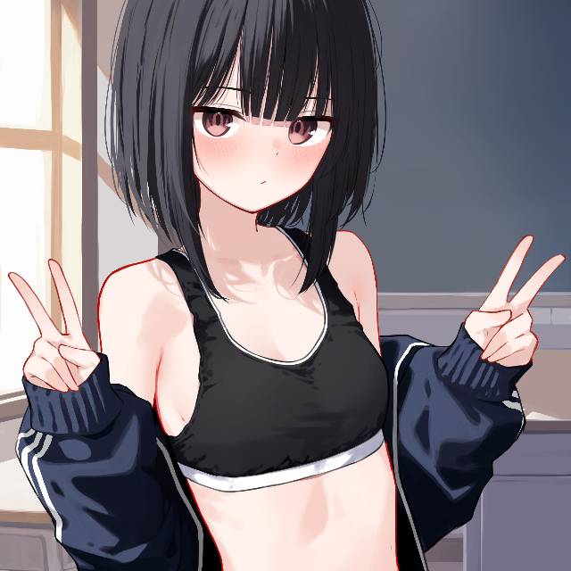 原创, 女孩子, 肚脐, young girl, 平胸, 黑发, 短发, sports bra, 萝莉, 原创1000users加入书籤