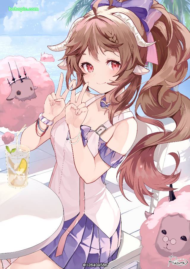 山羊娘,明日方舟,艾雅法拉,茶发图片