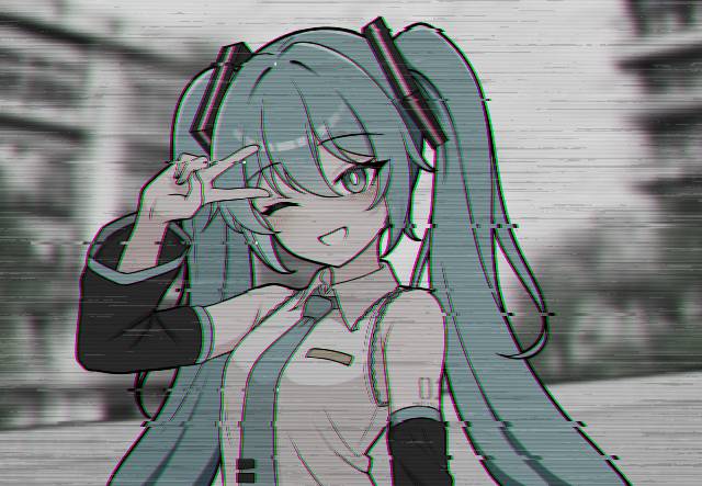 初音未来, 抛媚眼, smile, 双马尾