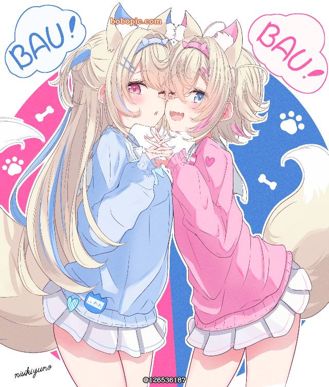 一张软软·阿比斯加德,兽耳,FUWAMOCO,茸茸·阿比斯加德,Hololive,HololiveEN,FWMCpix绘画图片