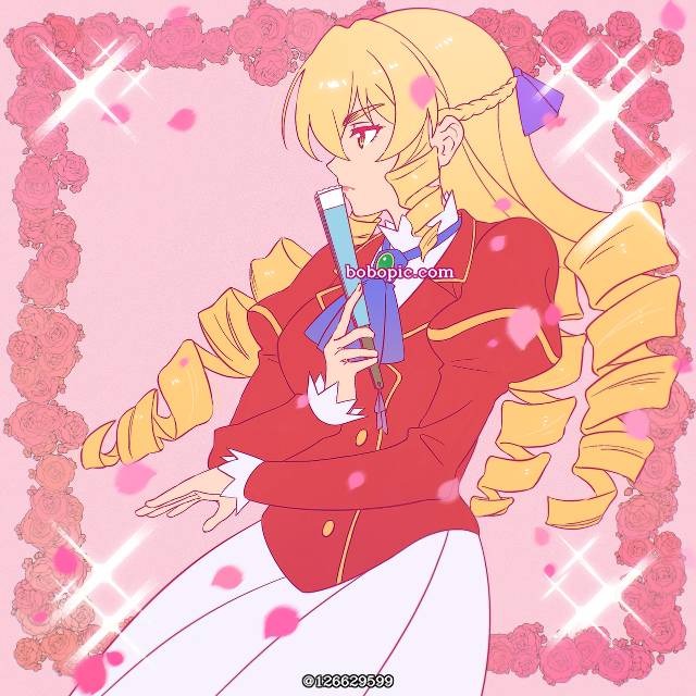 一张美少女,金发绘画图片