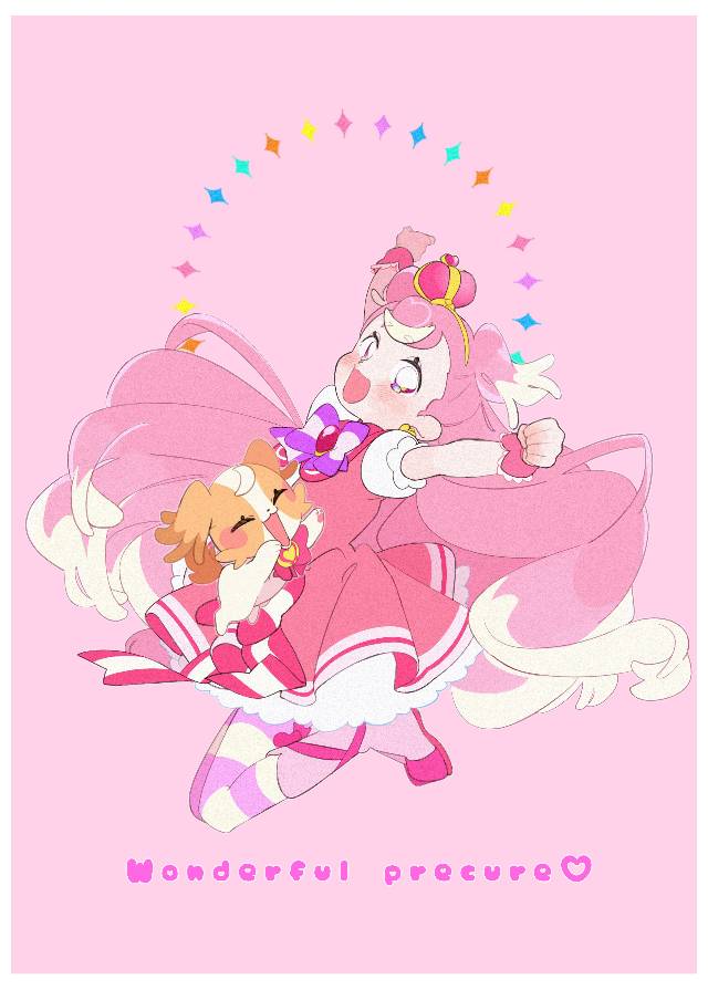 Wonderful光之美少女！, 犬饲小麦, Cure Wonderful, pink Cure, Komugi (PreCure)