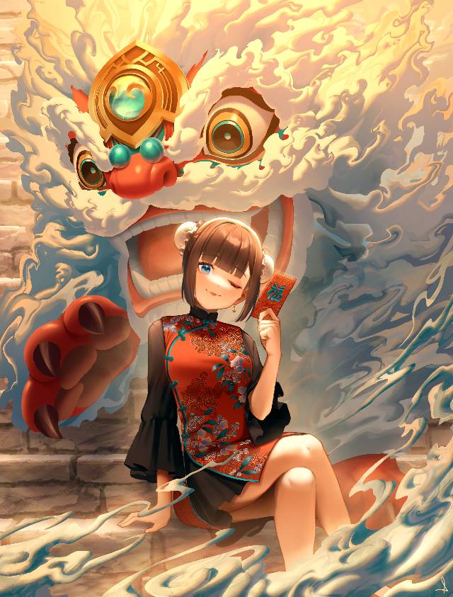 原创, 旗袍, cheongsam, 春节, 春节, 原创