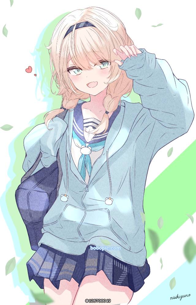 一张小女孩,虚拟主播,风真伊吕波,制服,虚拟YouTuber,Hololive,女高中生绘画图片