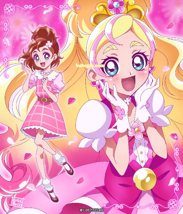 一张花神天使,光之美少女,GoPRINCESS光之美少女,春野遥,变身前后绘画图片