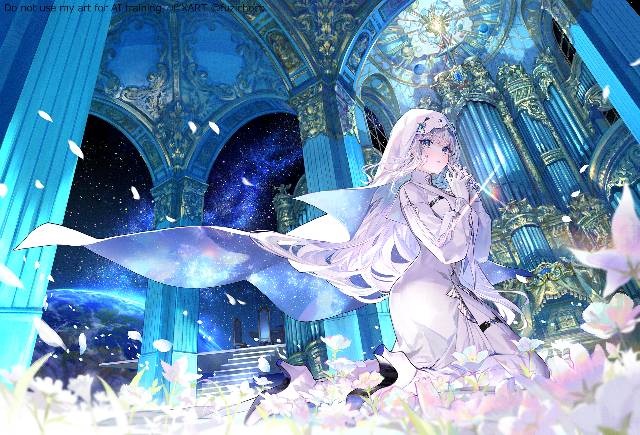 原创, universe, 修女, White Hair