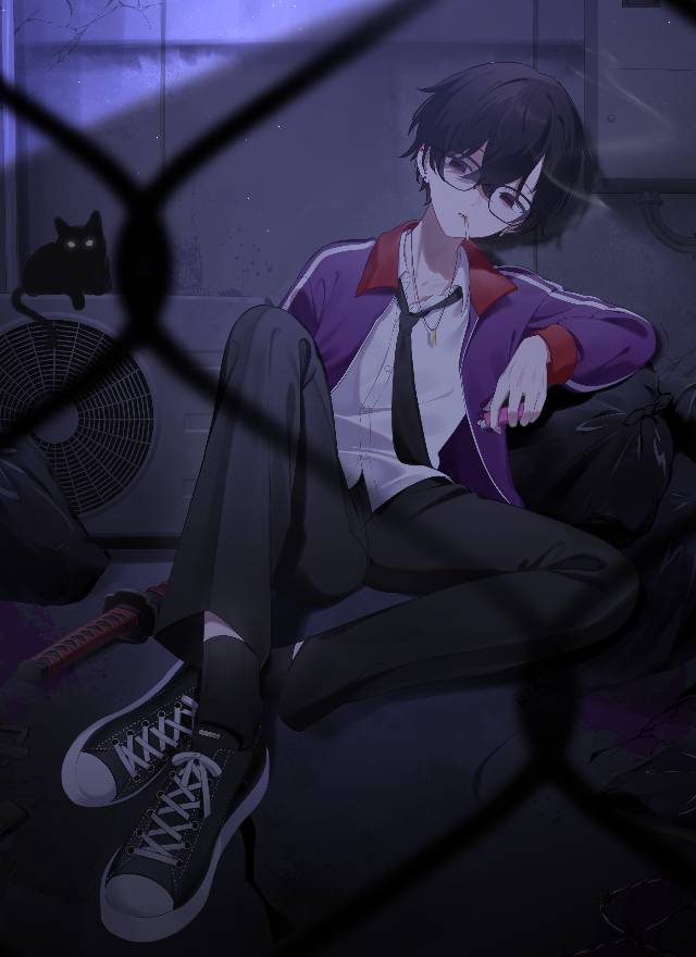 原创, 原创, 男孩子, cool, back alley, 香烟, 眼镜, jersey