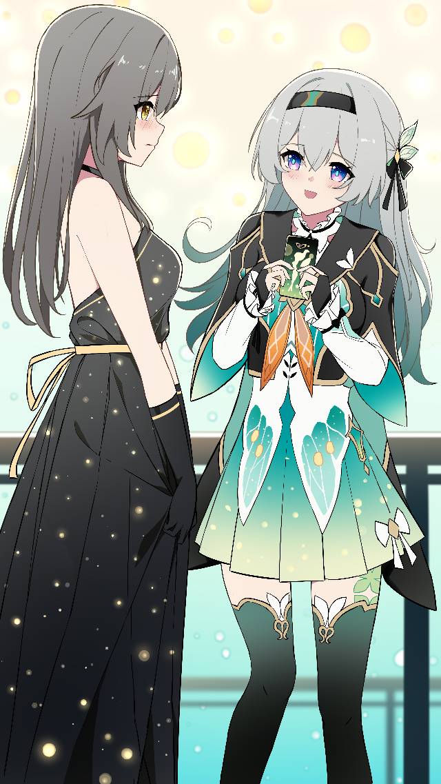 Honkai: Star Rail, Firefly, drawing on board, painting, yuri, doujin, formal dress, Stelle/Firefly