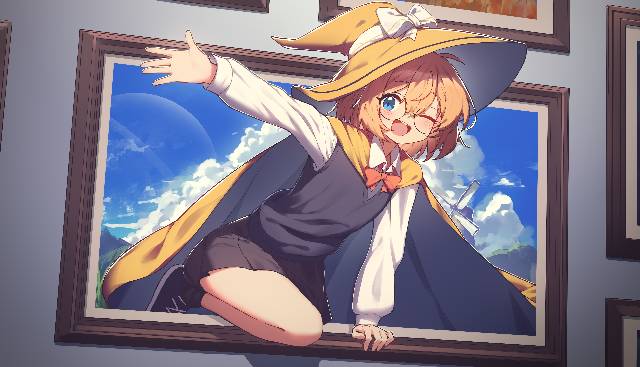 女孩子, someone else's OC, 魔术师, glasses, 抛媚眼