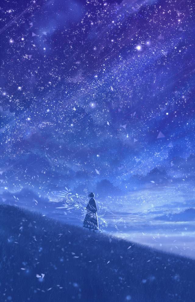 风景, starry sky, 女孩子, sky