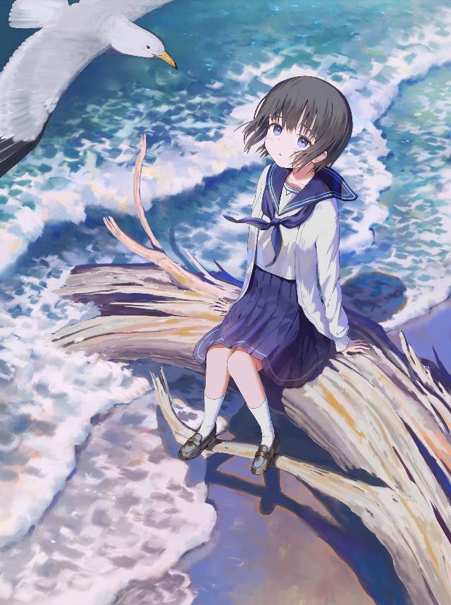 原创, background, 风景, 女孩子, sea