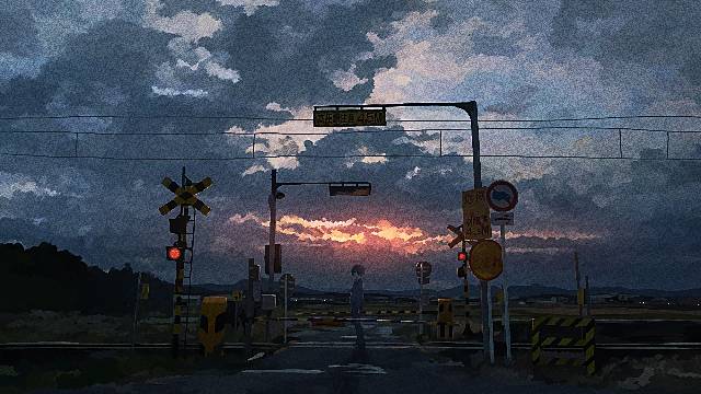 男孩,空,铁路道口,风景图片