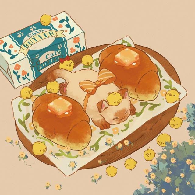 bread,猫,这些小家伙真可爱,面包,食物图片