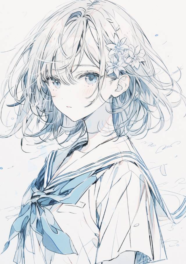 原创, 线稿, sketch, 插画, 蓝