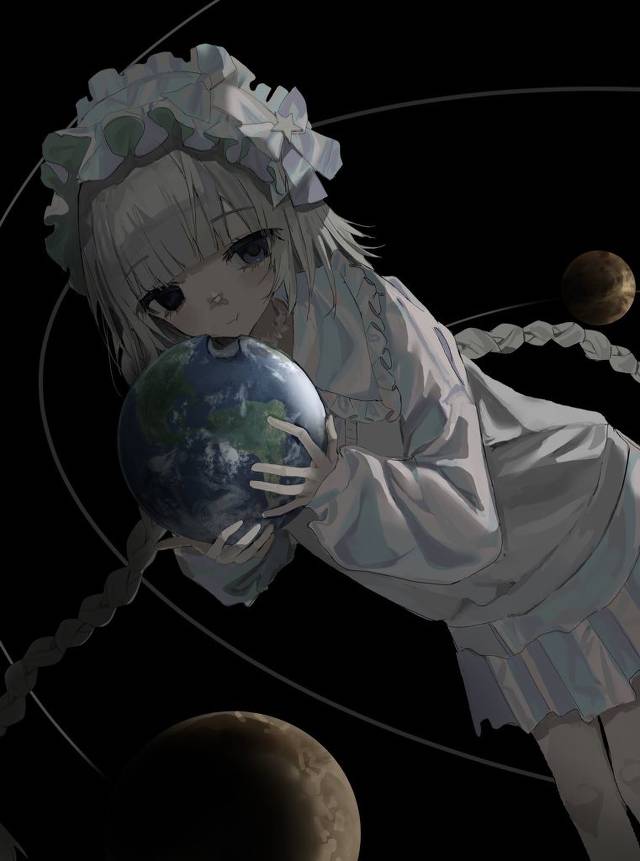 原创, 女孩子, universe, Solar System, earth