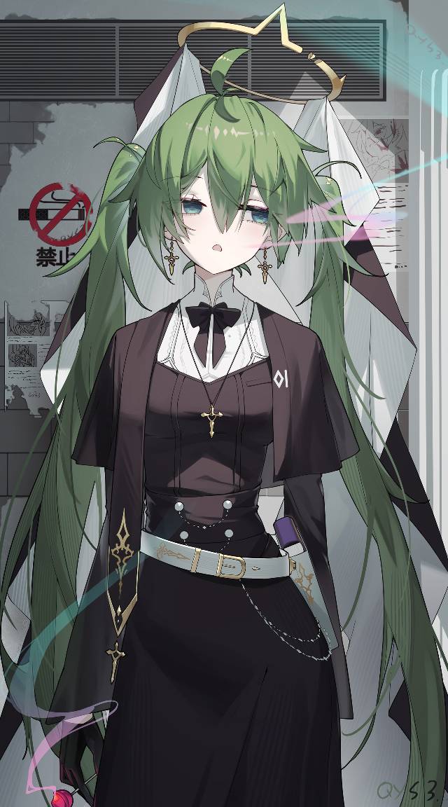 初音未来, 女孩子, 双马尾, green hair